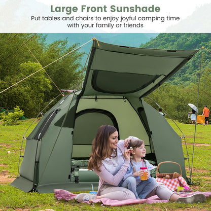 5 in 1 Foldable Camping Tent with Air Mattress and Sleeping Bag 1-Person Camping Tent Cot