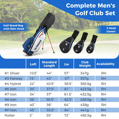 Complete Golf Club Package Set with oversize aluminum driver for Outdoor Use