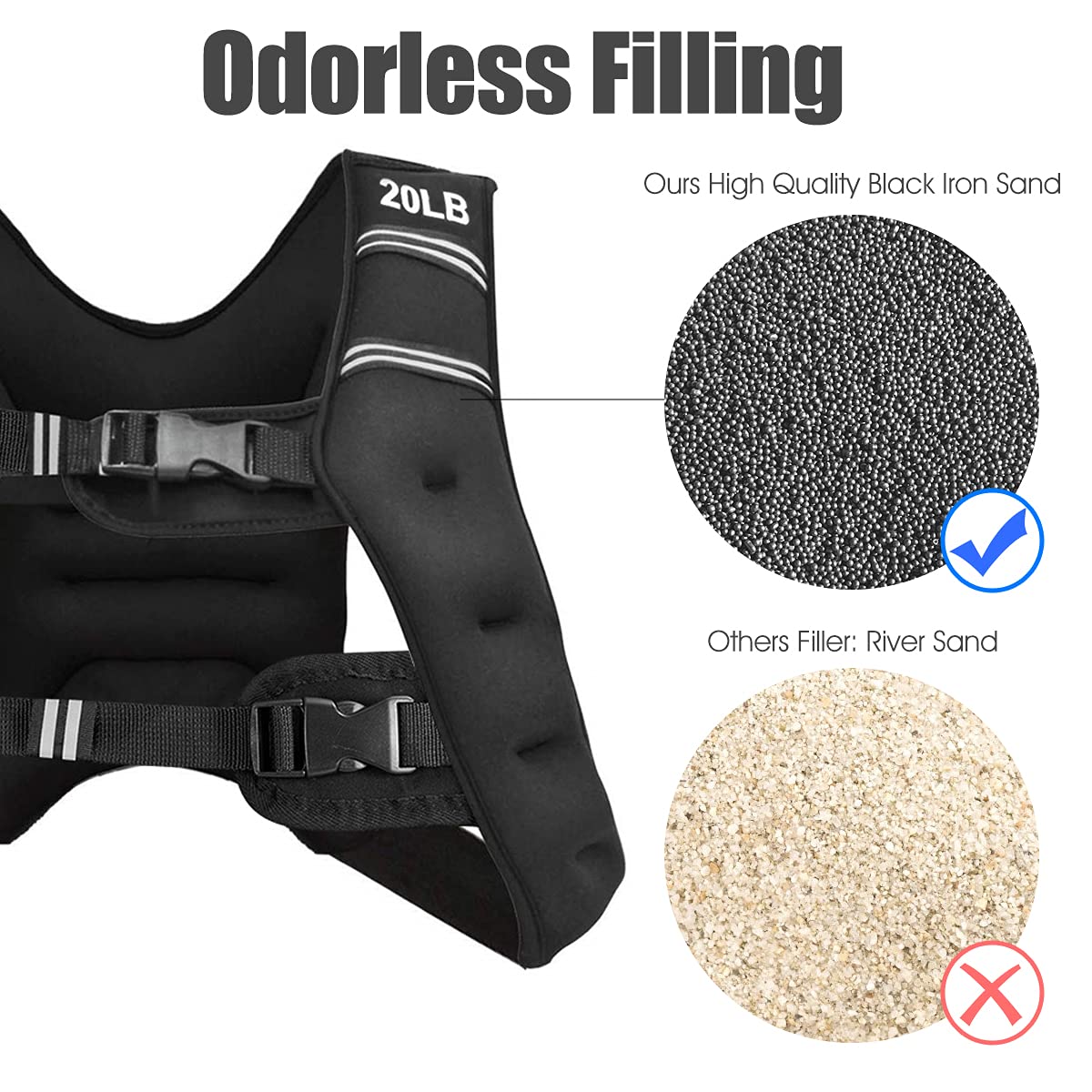 Weighted Vest 9 Workout Vest with Adjustable Buckles & Mesh Bag