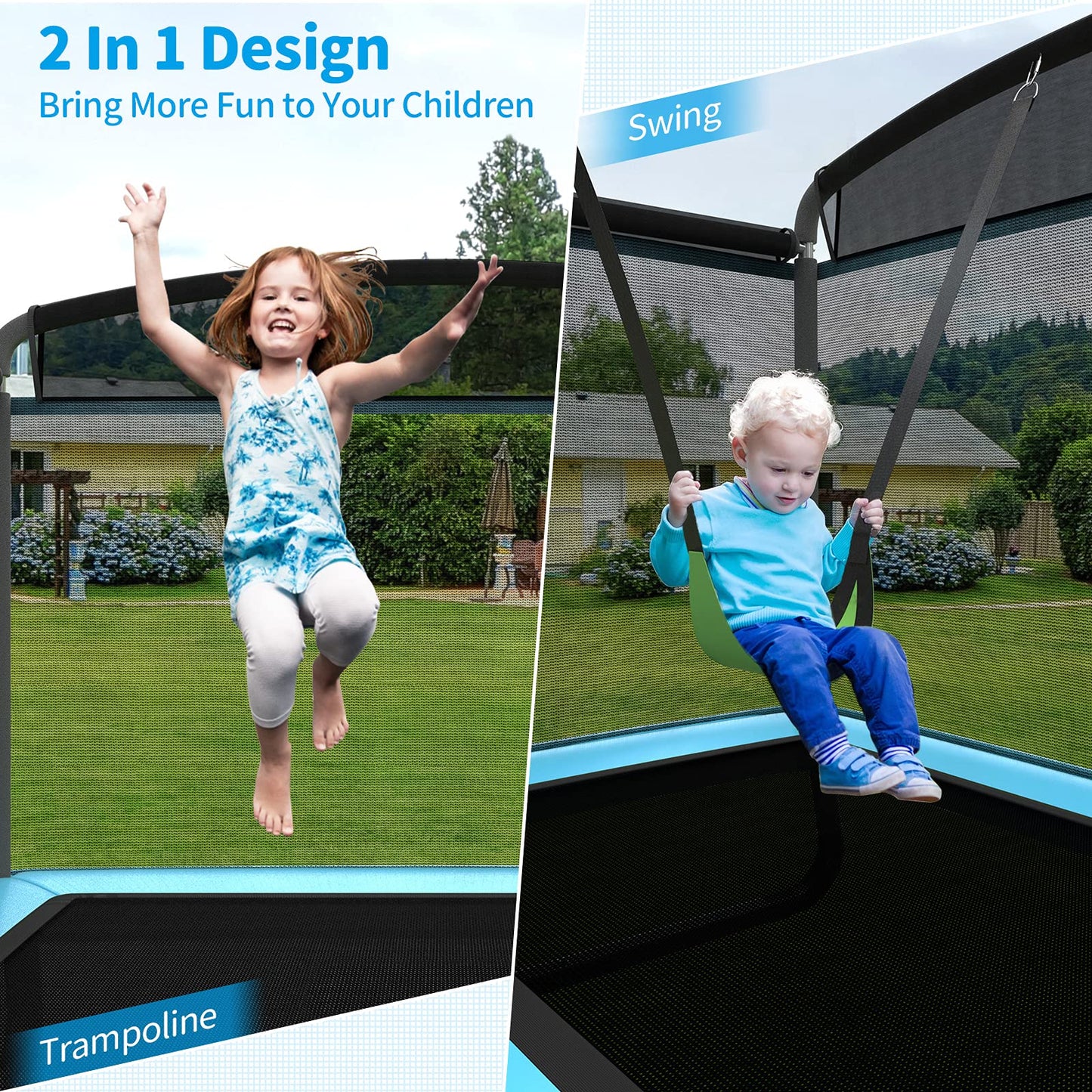 6FT Kids Recreational Trampoline for Boys & Girls Over 3 Years Old