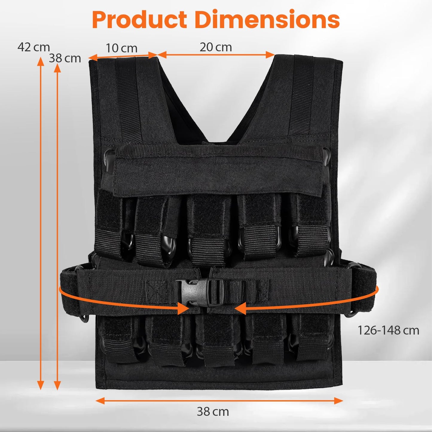 20 Kg Weight Vest with Removable Iron Weights for Strength Training and Running