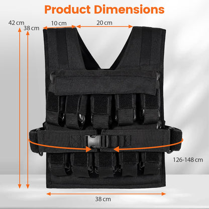20 Kg Weight Vest with Removable Iron Weights for Strength Training and Running