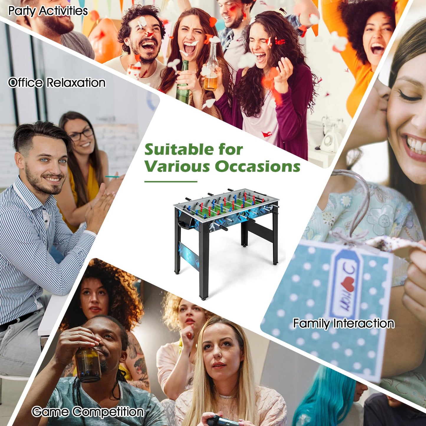 94 cm Foosball Table for Kids Teens Adults