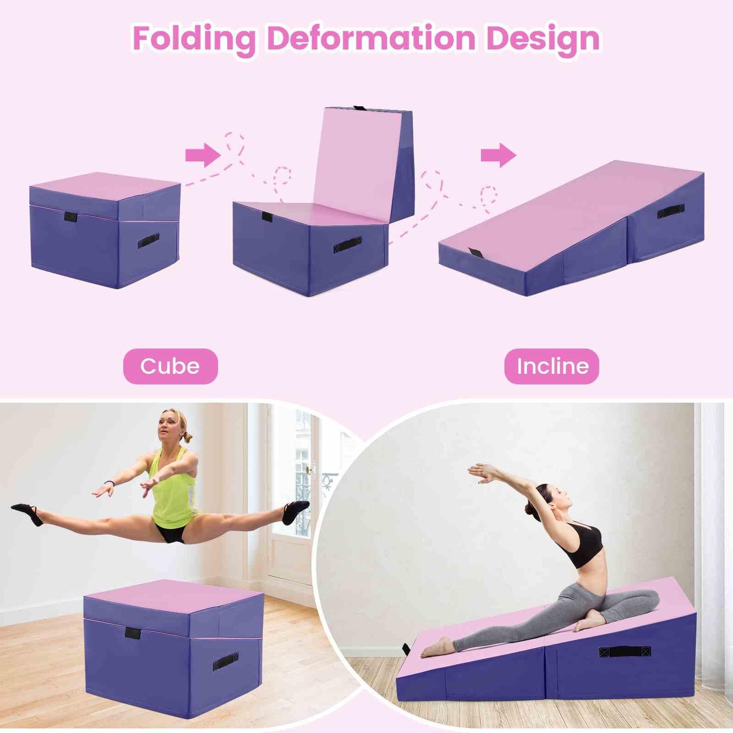 Folding Gymnastic Incline Mat with EPE Foam PVC Cover