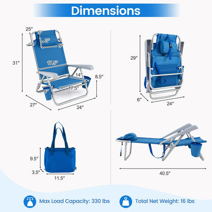 2 Pack Beach Chair for Adults, Lightweight Folding Beach Chair