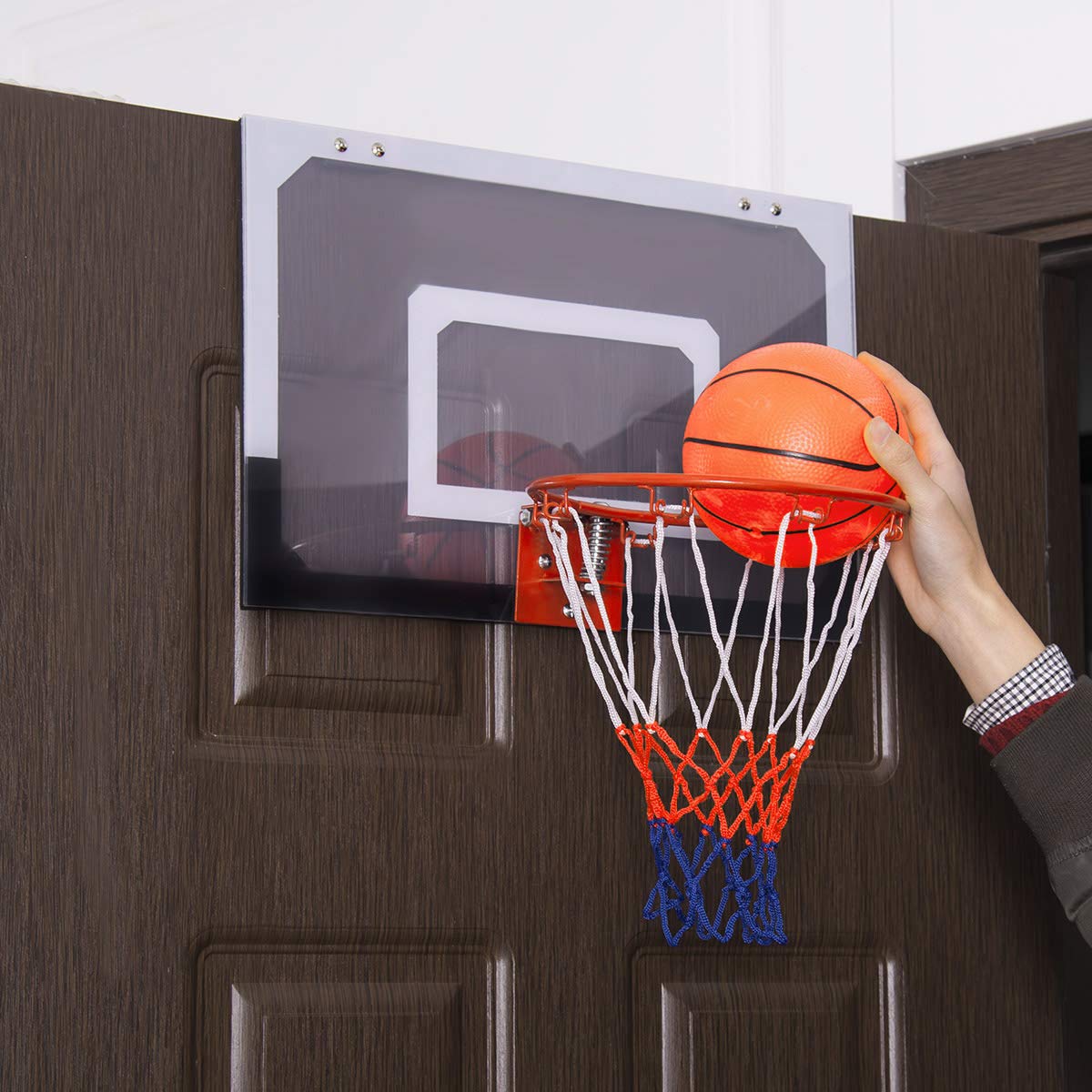 Indoor Basketball Hoop, 18" x 12" Mini Basketball Hoop Set
