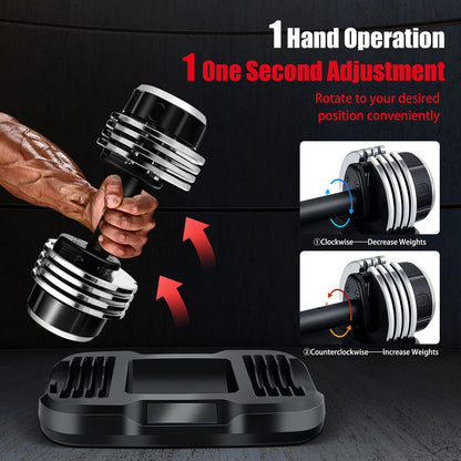2 PACK Weight Adjustable Dumbbells with Anti-Slip Handle