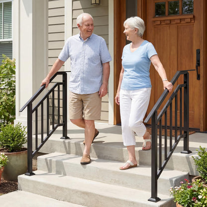2 Pack Handrails for Outdoor Steps with Adjustable Angle