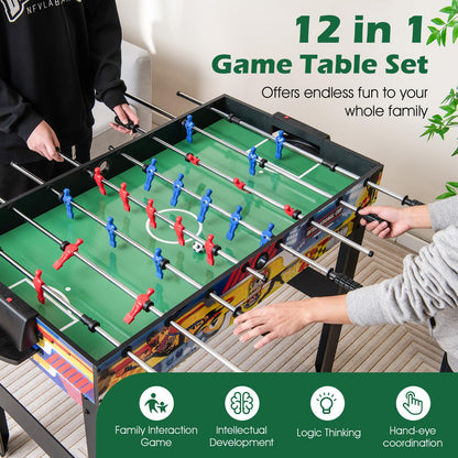 12-in-1 Combo Game Table Set w/Foosball