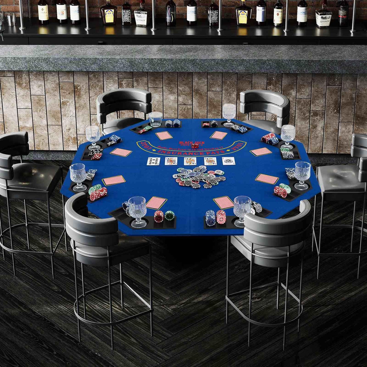 1.2M 8-Player Foldable Poker Table Top for Family Game