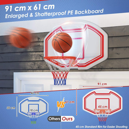 Large Wall Mounted Basketball Hoop for Kids Teens Adults