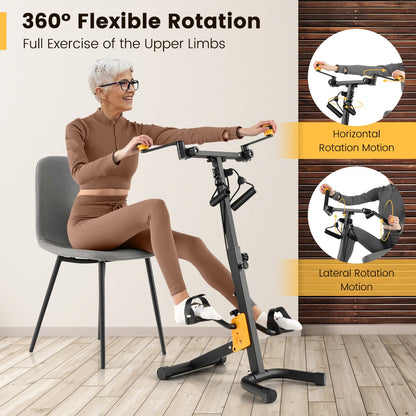 Hand Arm Leg and Knee Elderly Home Pedal Exercise Bike with Adjustable Handgrip