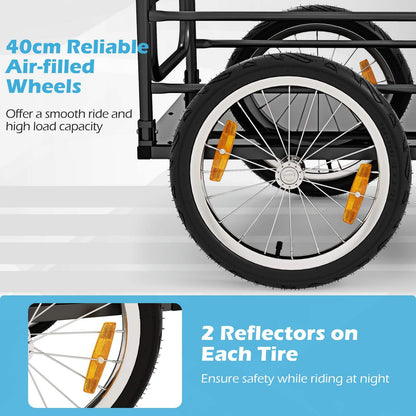 Bike Cargo Trailer with Foldable Frame & Oxford Cloth Cover