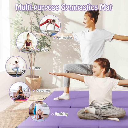240 cm x 116 cm x 5 cm Folding Gymnastics Mat with Carry Handles