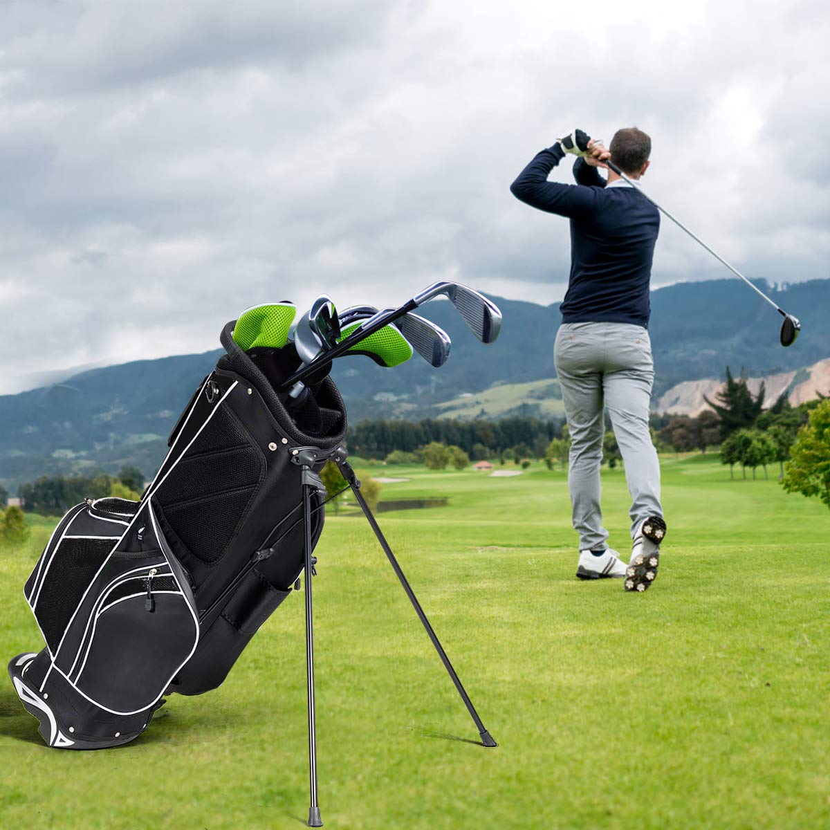 Stand Bag Golf Club Bag with 6 Way Organizer Divider Top