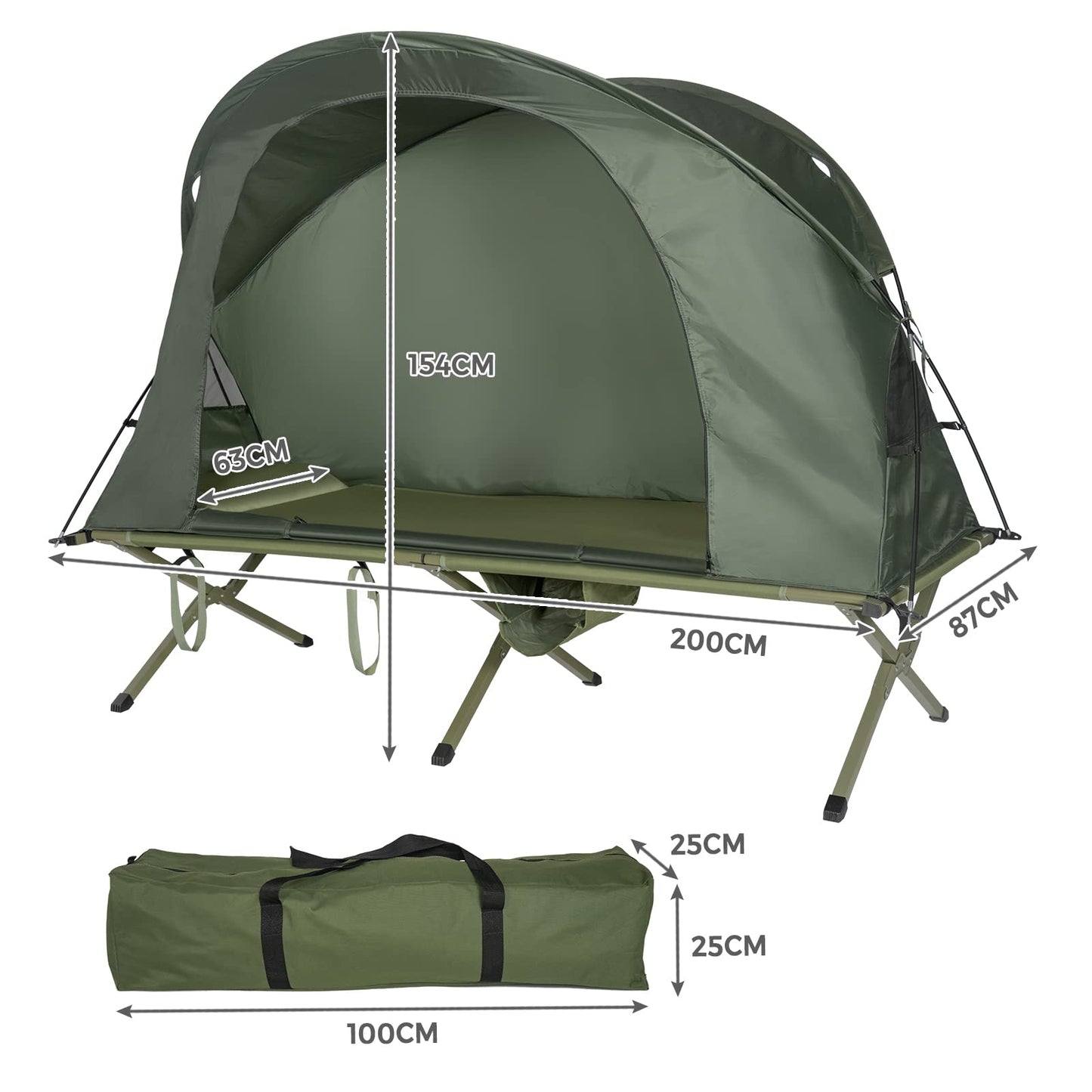 4-In-1 Camping Cot Tent for 1 Person to Use for Outdoor Activities