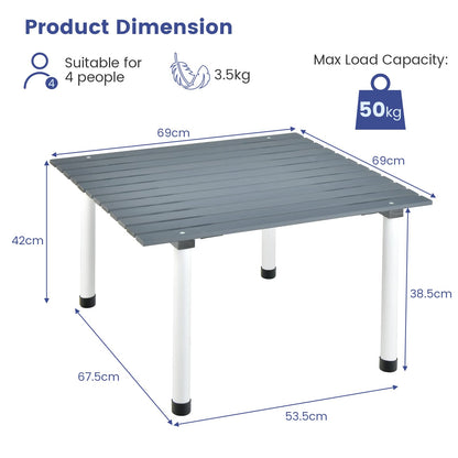 Solid Fir Wood Portable Roll up Table with Carry Bag for Camping