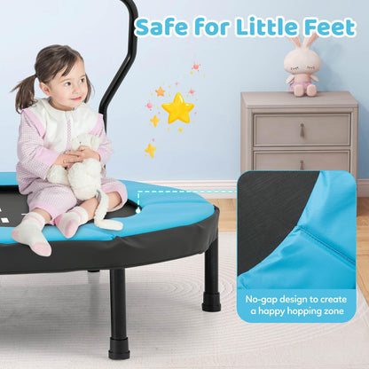 Trampoline with Foam Handlebar & Safety Pad for 3-6 Years Old Toddlers