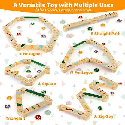 Wooden Kids Balance Beam Set with Stepping Stones