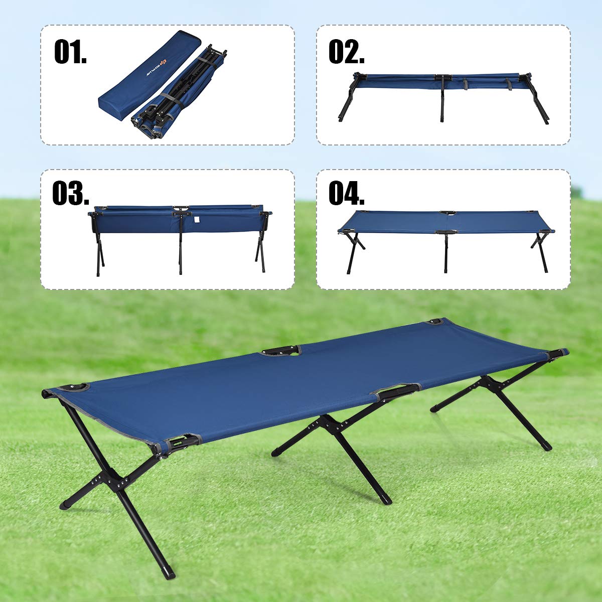 Folding Outdoor Camping Cot Ultralight Tent