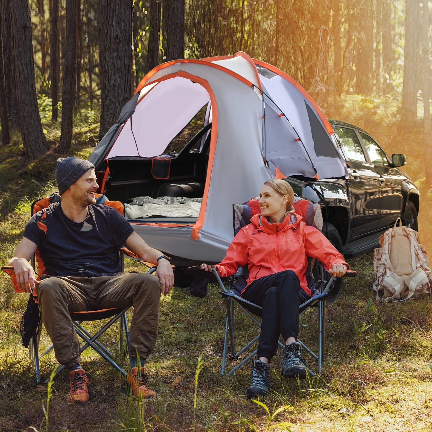 3-Size Truck Bed Tent for 2-3 Persons Camping Hiking Fishing