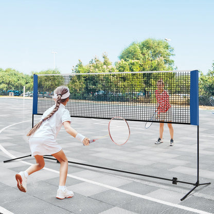 Portable Badminton Set with 2 Shuttlecocks Footpads Clamp Pads Carry Bag