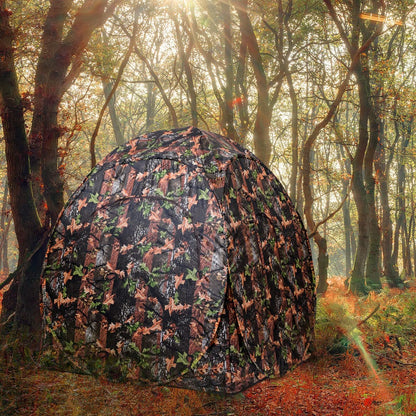 Portable Hunting Blind Pop Up Ground Camo Weather Resistant Hunting Enclosure