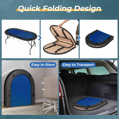 Folding Cardboard Game Table w/8 Cup Holders