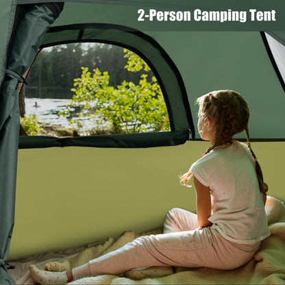 2-Person Camping Tent with Removable Rain Fly Double-Layer Door