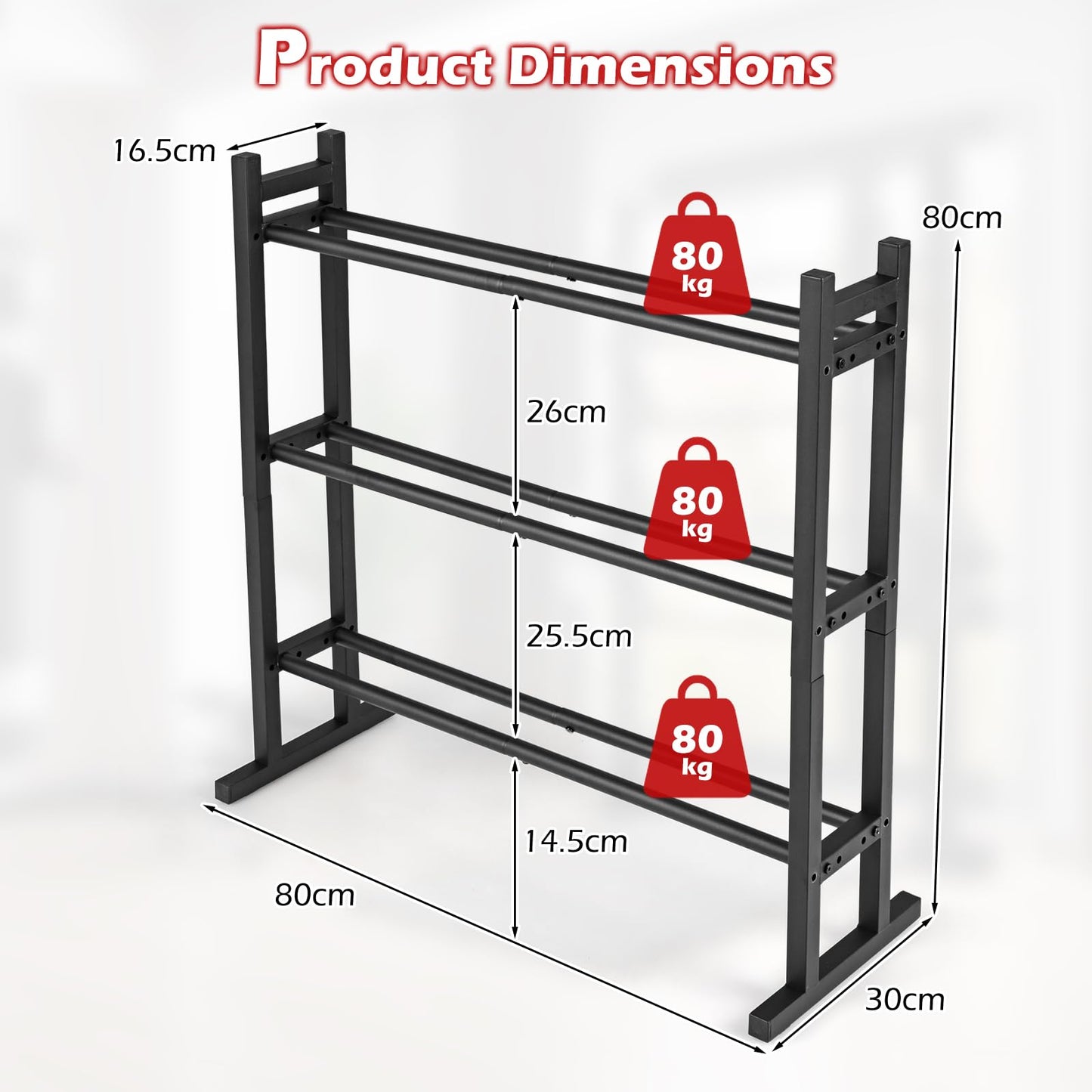 Heavy-Duty Adjustable Weight Rack Stand for Home Gym