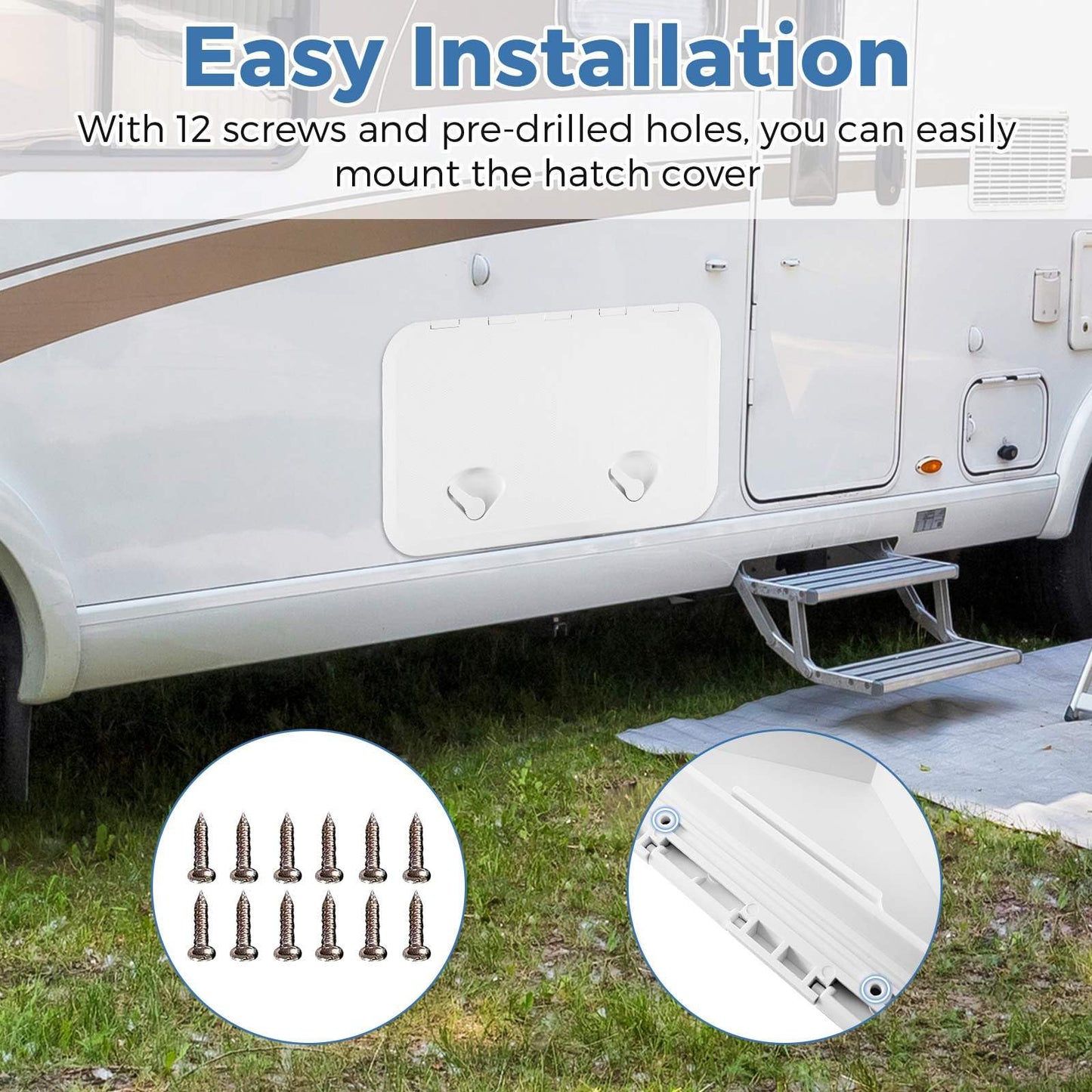 60.5 x 35.5 cm (L x W) Boat Hatch w/ 180°Lid Hinge & Non-Slip Surface