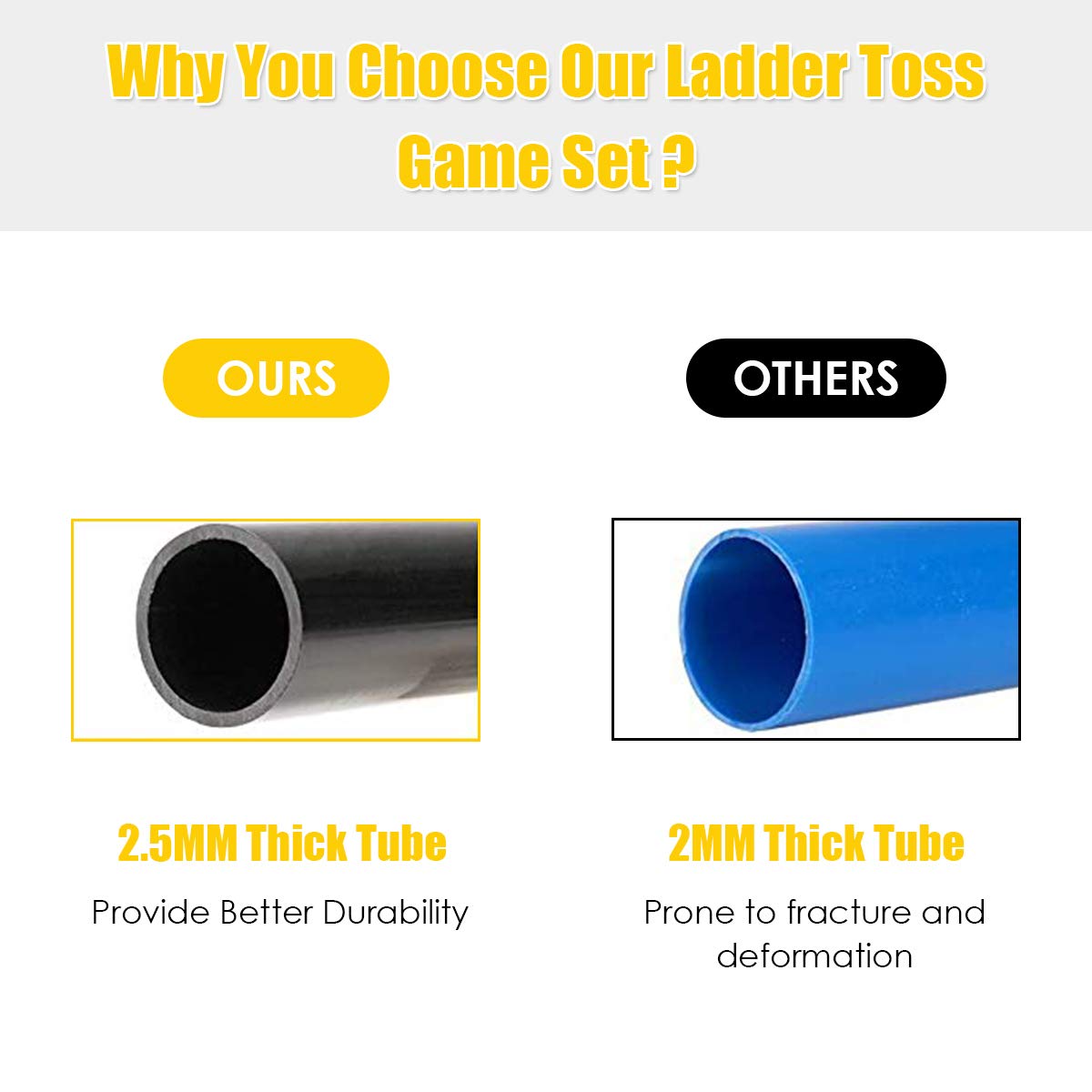 Ladder Toss Game Set Indoor/Outdoor Ladder Ball Toss Game with 6 PE Bolas