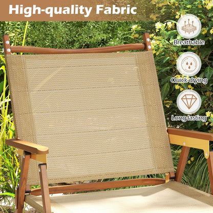 Portable Lawn Chairs Set of 2 with Armrests Folding Camp Chairs