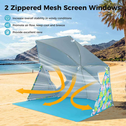 Pop up Sunshade Umbrella w/Portable Carrying Bag UPF50+ Sun Protection