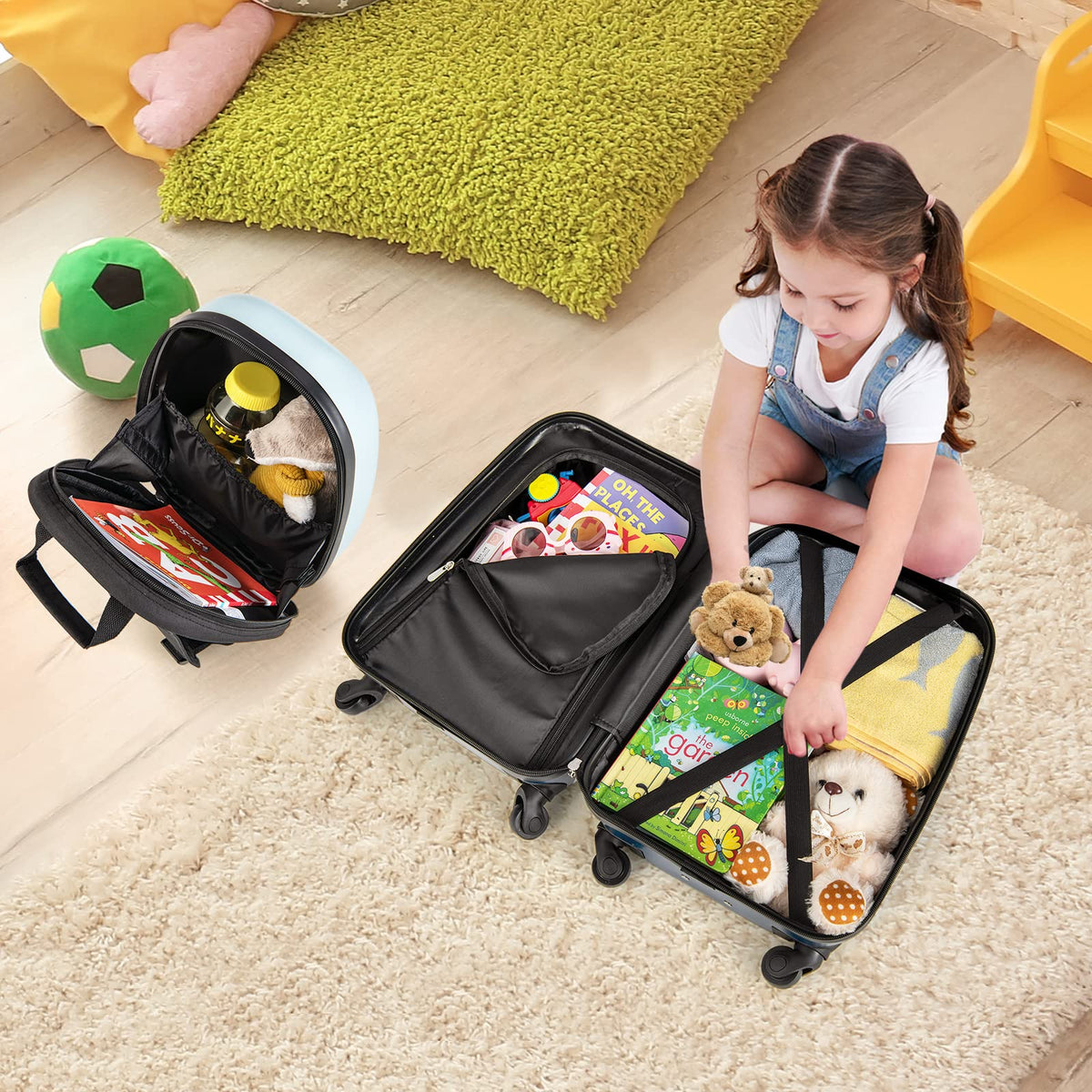 2-Piece Carry-on Luggage Set with Spinner Wheels for Children