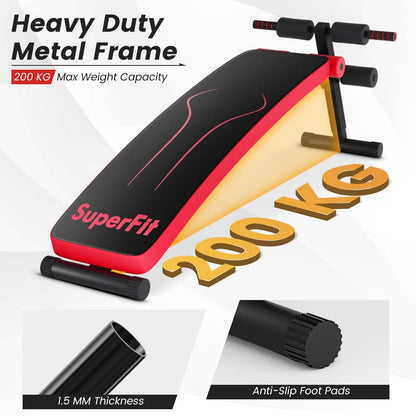 Foldable Adjustable Sit-Up Bench with Crunch Handles
