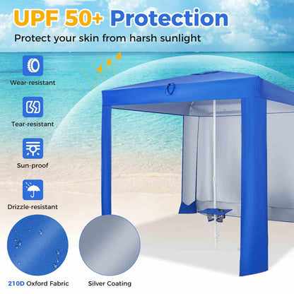 2 x 2M Beach Tent with Folding Table UPF 50+ Protection