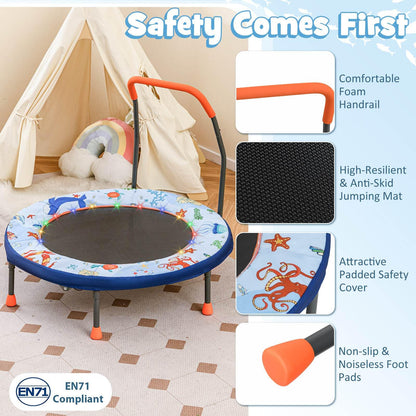 Foldable Trampoline for Boys and Girls Aged 3-6 Years