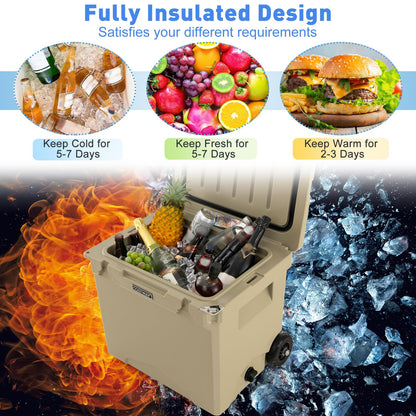 40L Hard Cooler with Built-in Bottle Opener Wheels & Handle