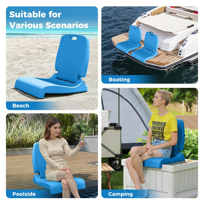 Foldable Outdoor Pool Chair with Handle & Back Support for Edge of Pool