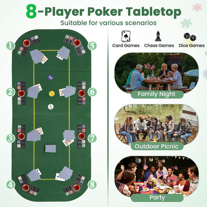 201 x 90 CM 8-Player Foldable Poker Table Top