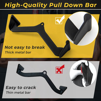 LAT Pulldown Attachment Set, T-bar V-bar Pulley Cable Attachments