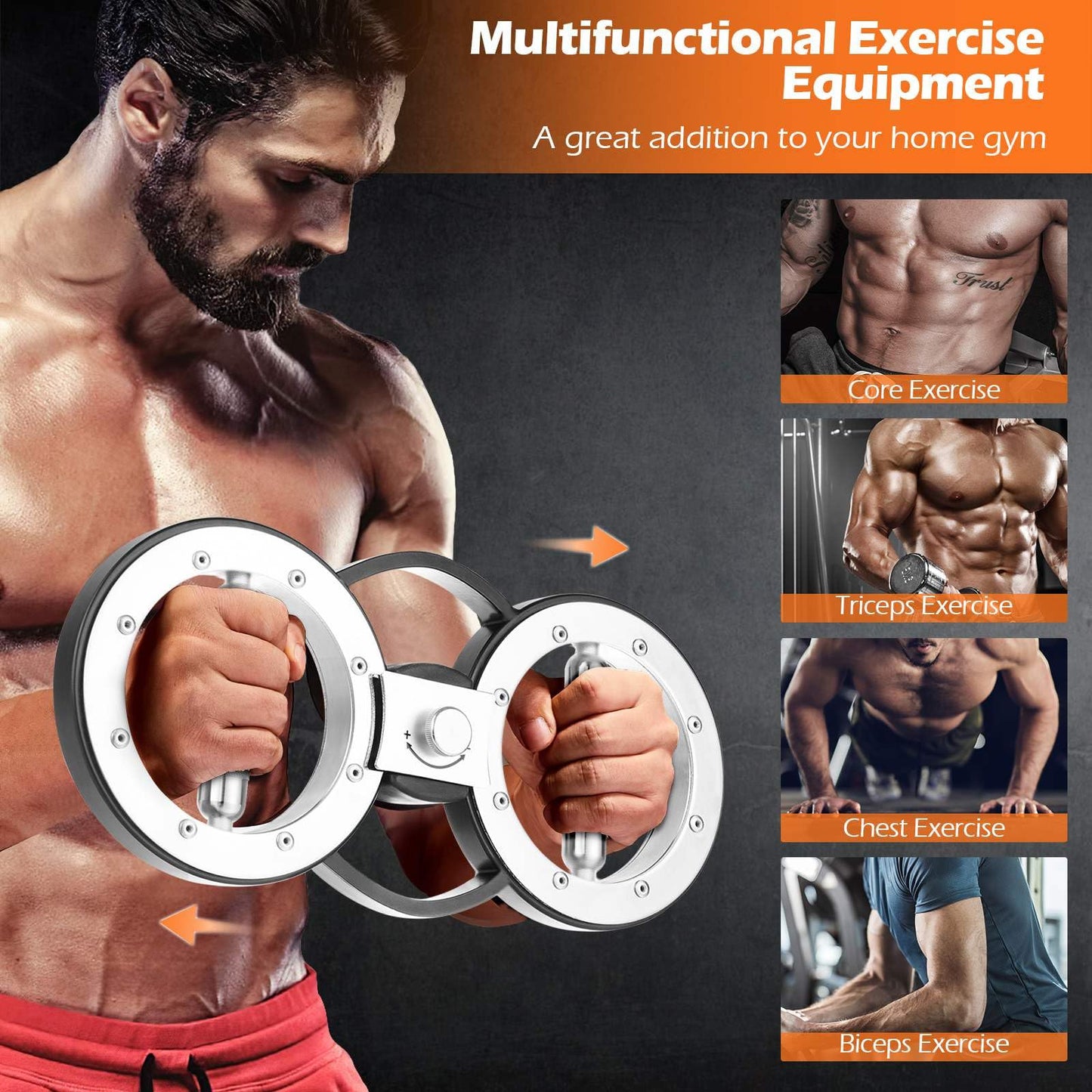 Arm Workout Equipment for Men & Women w/Adjustable Resistance & 360° Rotation