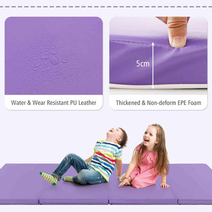 240 cm x 116 cm x 5 cm Folding Gymnastics Mat with Carry Handles