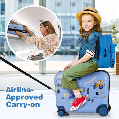 2 PC Kids Luggage Set with Spinner Wheels