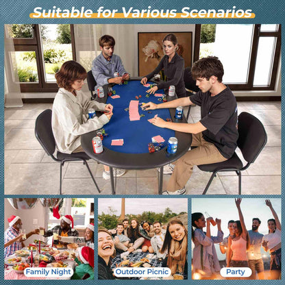 Folding Cardboard Game Table w/8 Cup Holders