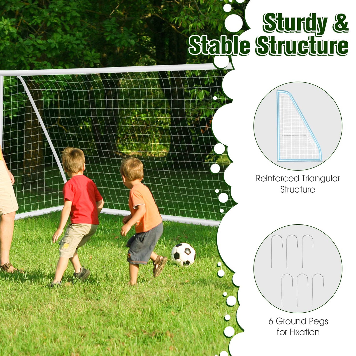 Portable Soccer Goal with Strong PVC Frame & High-Strength Netting