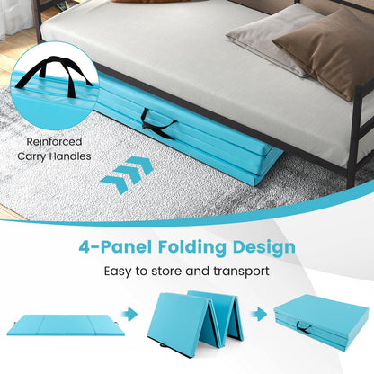 300 cm x 117 cm x 5 cm PU Leather Gym Mat with Hook & Loop Fasteners for Gymnastics