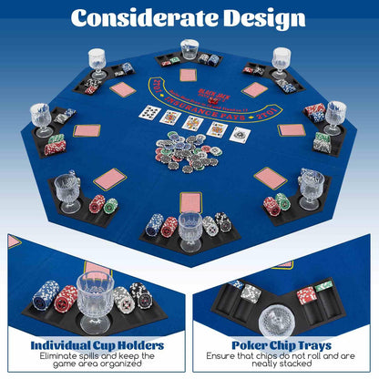 1.2M 8-Player Foldable Poker Table Top for Family Game