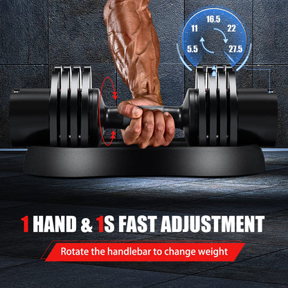 5-in-1 Adjustable Dumbbell Single Dumbbell with Adjustable & Non-Slip Metal Handle
